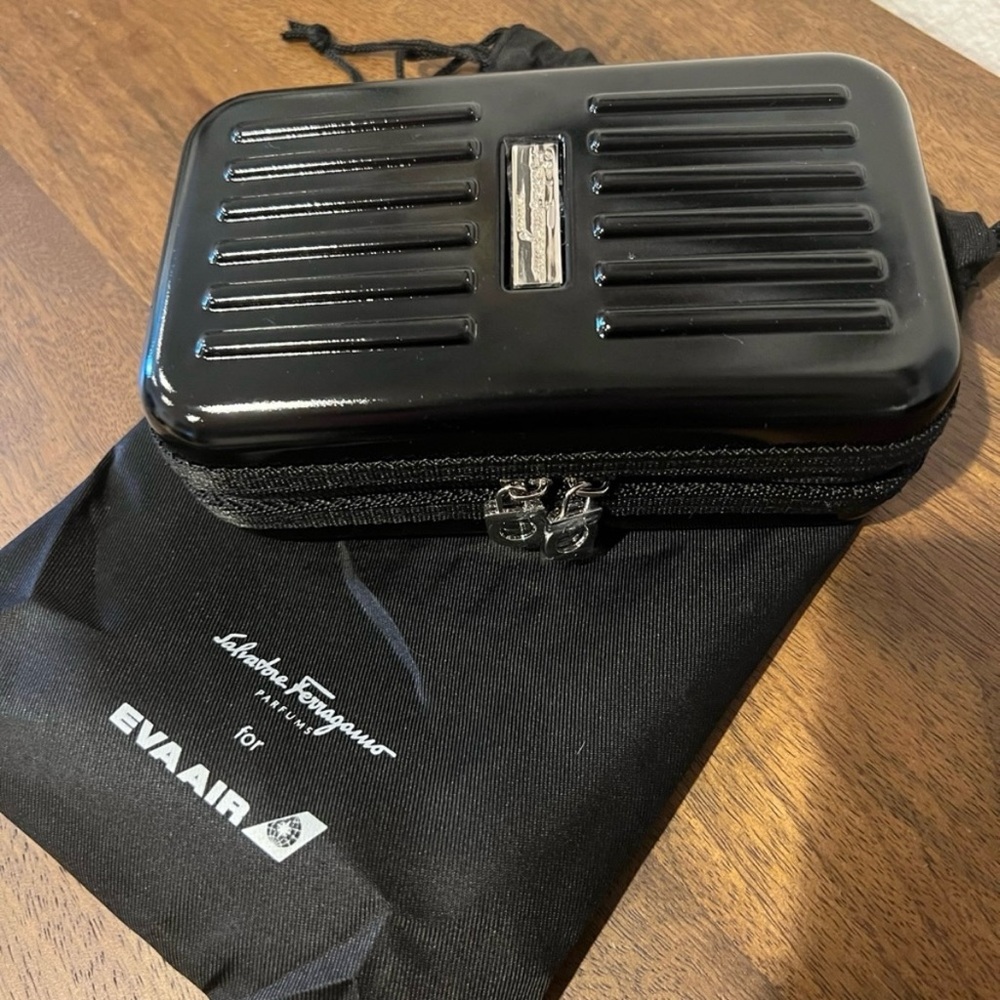 Salvatore Ferragamo x Eva Air hard shell toiletry case